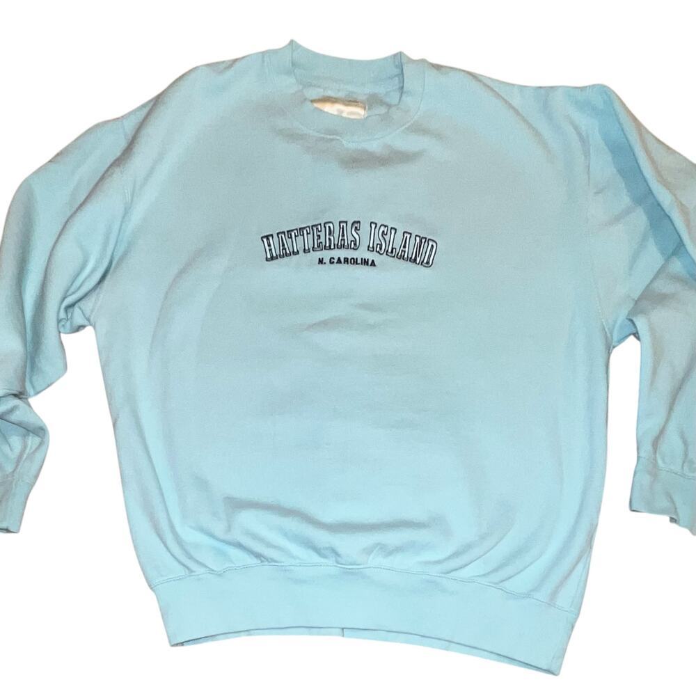 Hatteras Island N Carolina Aqua Pacific & Co Pullover Crewneck Sweatshirt XL